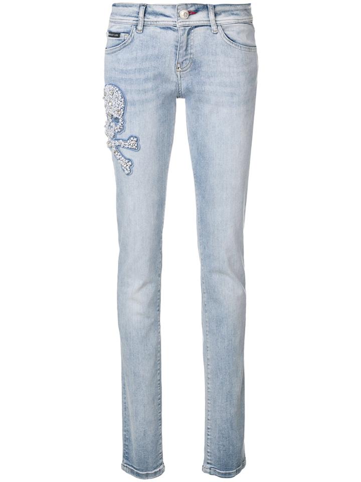 Philipp Plein Chicago Sara Embroidered Jeans - Blue