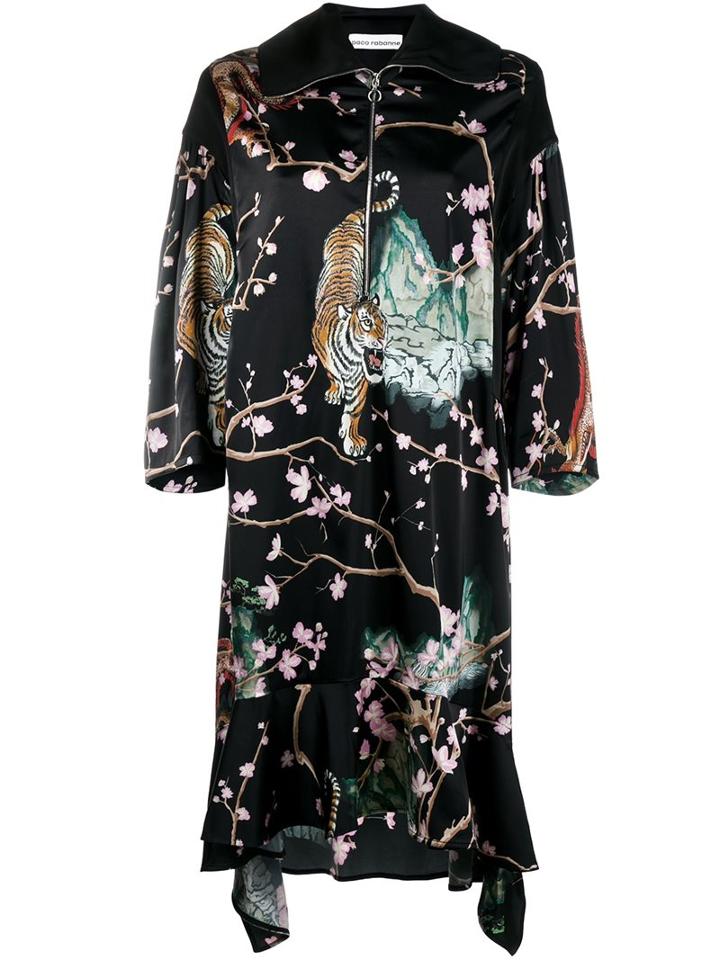 Paco Rabanne Tiger Print Zip Dress