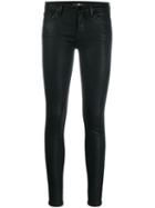7 For All Mankind Low Rise Coated Skinny Trousers - Black
