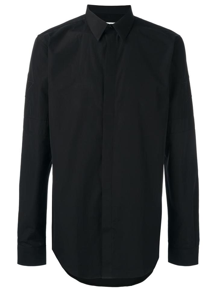 Givenchy Embroidered Sleeve Shirt, Men's, Size: 40, Black, Cotton