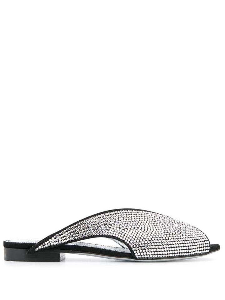 Givenchy Crystal Embellished Mules - Black