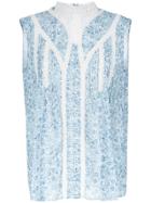 Pierre Balmain Sheer Patterned Blouse - Pink & Purple