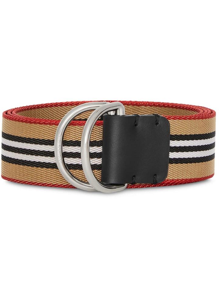 Burberry Heritage Stripe Double D-ring Belt - Yellow