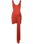 Galvan Wrap Detail Fitted Dress - Red