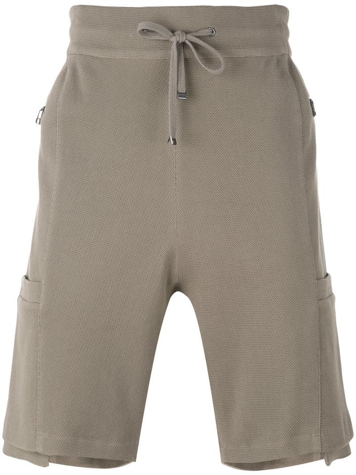Helmut Lang - Drawstring Pocket Shorts - Men - Cotton/spandex/elastane/viscose - M, Nude/neutrals, Cotton/spandex/elastane/viscose