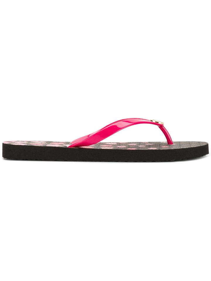 Michael Michael Kors Mk Logo-print Flip Flops - Pink & Purple