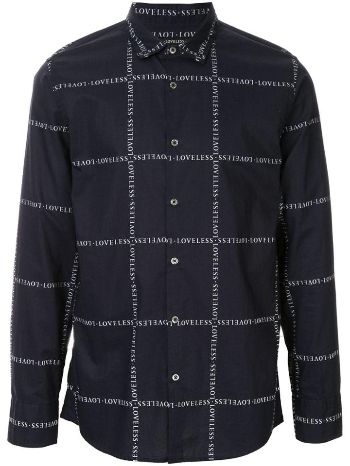 Loveless Logo Print Long-sleeve Shirt - Blue