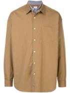 Mr. Gentleman Double Front Shirt. - Brown