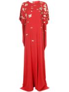 Oscar De La Renta Embellished Shift Gown - Red