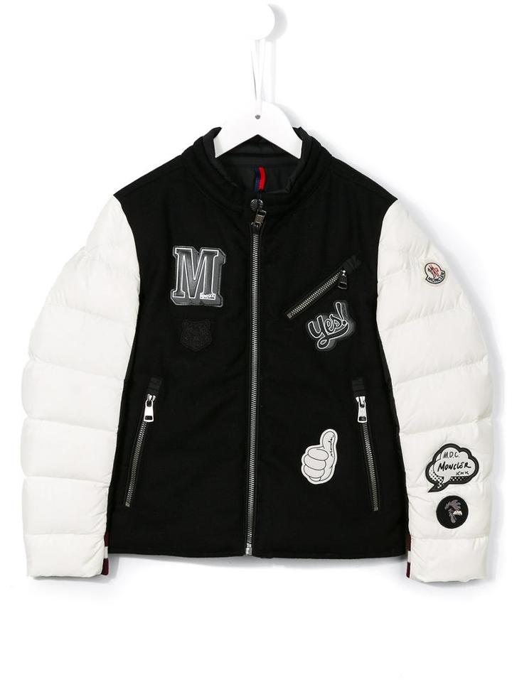 Moncler Kids Patch Padded Jacket, Boy's, Size: 10 Yrs, Black