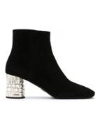 Prada Square-toe Zip Boots - Black