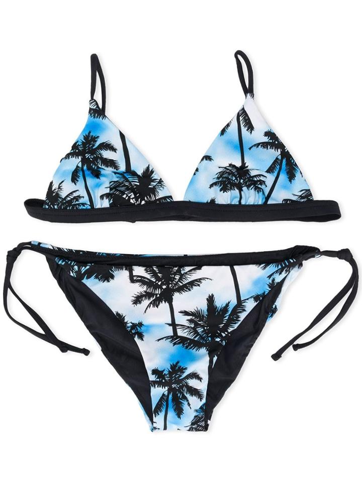 Mc2 Saint Barth Kids Teen Tropical Print Bikini - Black