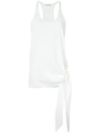 Cédric Charlier Side Tie Tank Top, Women's, Size: 40, White, Polyester/polyurethane