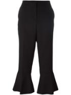 Salvatore Ferragamo Flared Cropped Trousers, Women's, Size: 44, Black, Virgin Wool