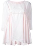 Daniela Gregis Ruffle-detail Blouse, Women's, Pink/purple, Cotton