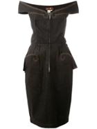 Thierry Mugler Vintage Off-the-shoulder Dress - Black