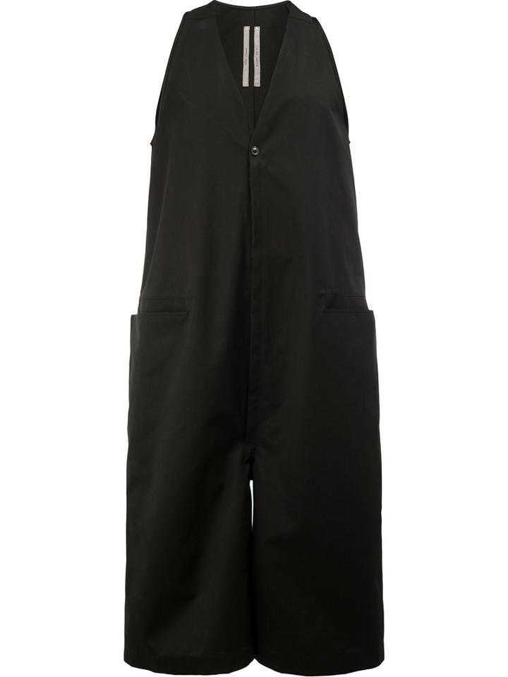 Rick Owens Cropped Sleeveless Jumpsuit, Men's, Size: 50, Black, Cotton