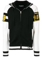 Dolce & Gabbana Logo Printed Zipped Hoodie - Black