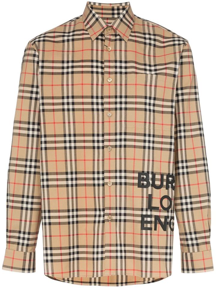 Burberry Vintage Check Logo Print Shirt - Neutrals