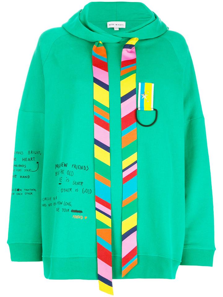 Mira Mikati Stripe Detail Hoodie - Green