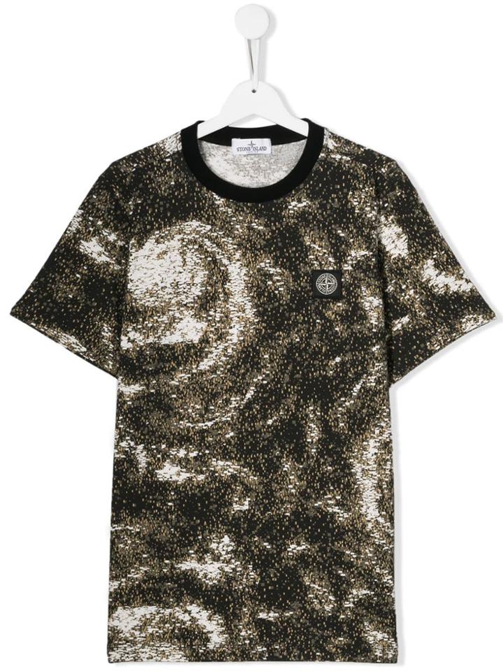Stone Island Junior Teen Print T-shirt - Black