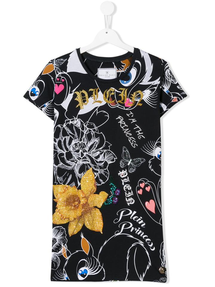 Philipp Plein Junior All Over Print T-shirt - Black