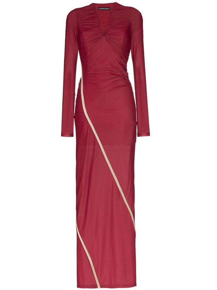 Y / Project Fitted Draped Maxi-dress - Red