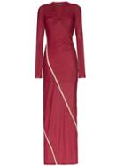 Y / Project Fitted Draped Maxi-dress - Red