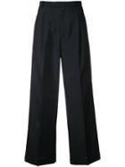 Cityshop - Wide-leg Cropped Trousers - Women - Polyester/wool - 38, Black, Polyester/wool
