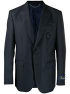 Billionaire Crest Patch Blazer - Blue