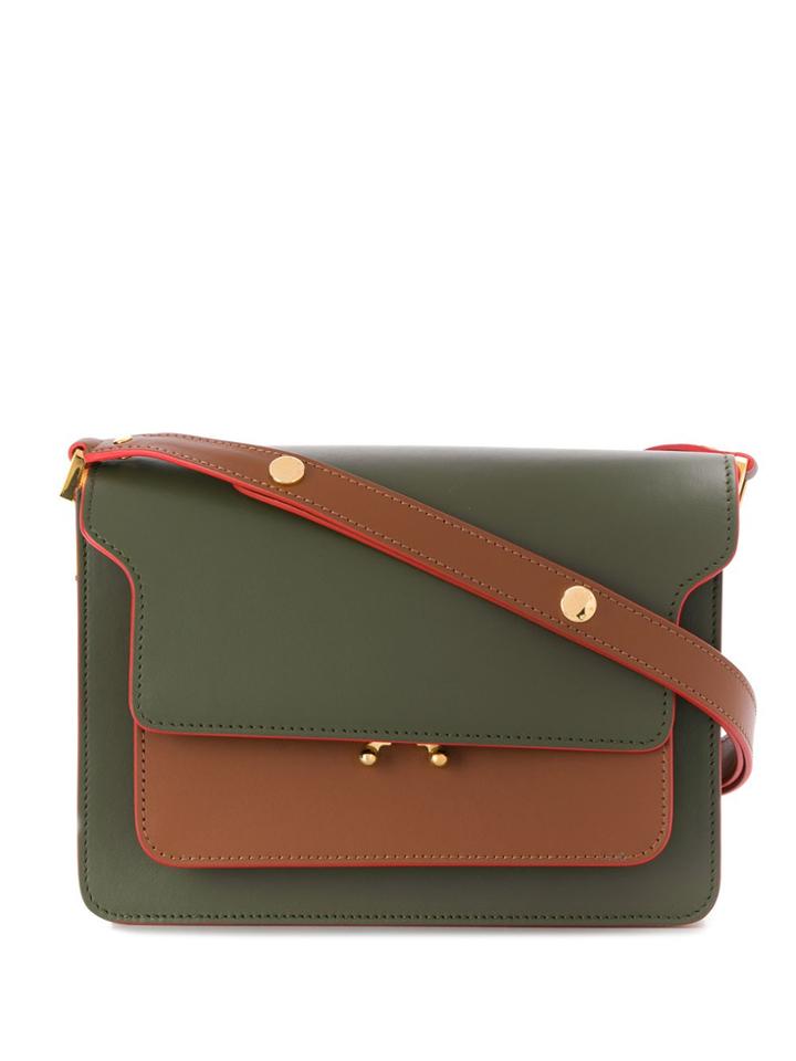 Marni Trunk Colourblock Shoulder Bag - Green