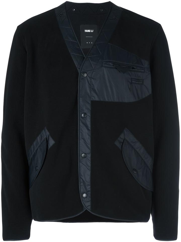 Yang Li Ktc Bomber Cardigan, Men's, Size: 48, Black, Polyamide/polyester
