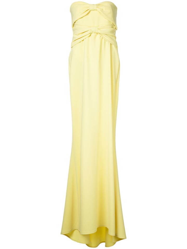 Boutique Moschino Flared Evening Dress, Women's, Size: 44, Yellow/orange, Polyester/triacetate