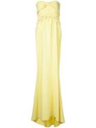 Boutique Moschino Flared Evening Dress, Women's, Size: 44, Yellow/orange, Polyester/triacetate