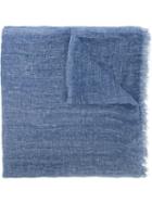 Ermanno Scervino Frayed Edge Scarf, Women's, Blue, Linen/flax