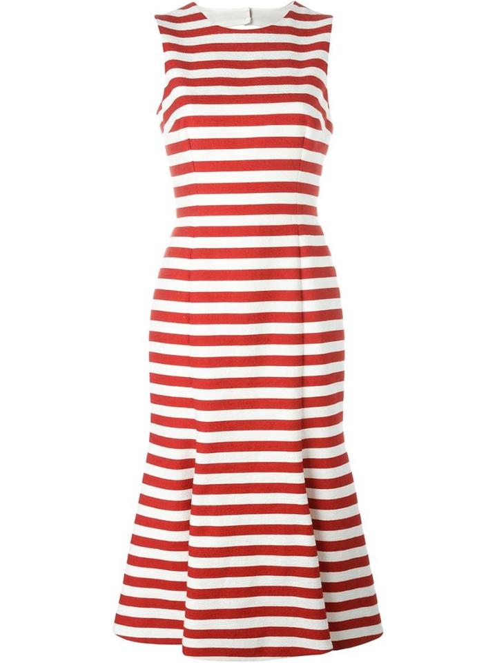 Dolce & Gabbana Peplum Hem Striped Dress