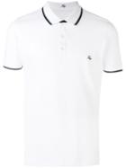 Fay - Contrast Trim Logo Embroidered Polo Shirt - Men - Cotton/spandex/elastane - L, White, Cotton/spandex/elastane