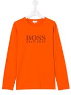 Boss Kids Logo Print T-shirt, Boy's, Size: 16 Yrs, Yellow/orange
