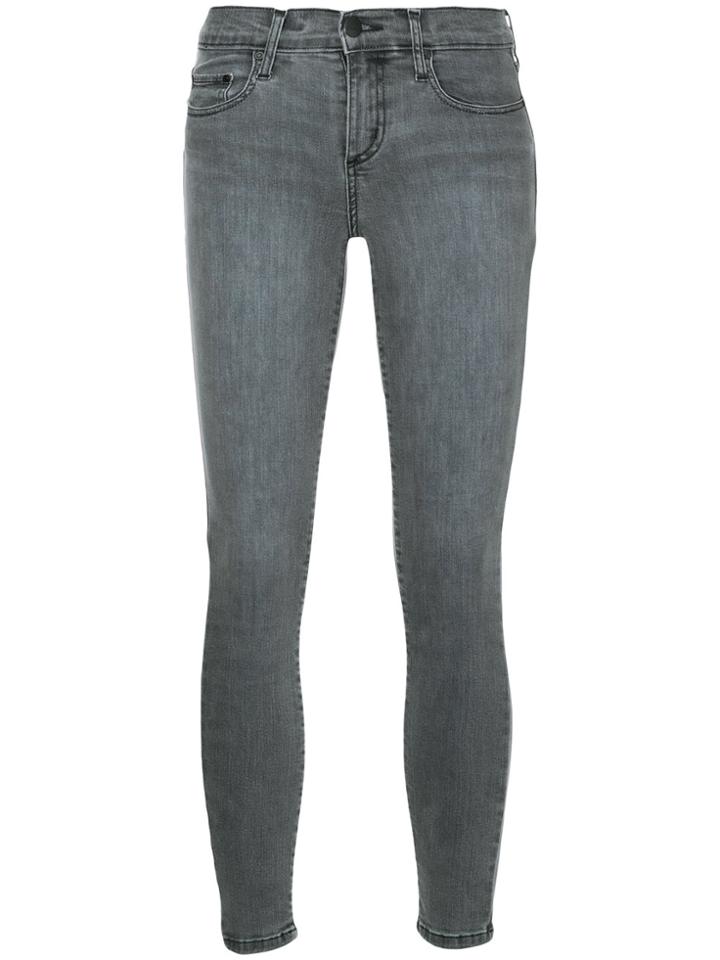 Nobody Denim Geo Skinny Ankle Silver Jeans - Grey