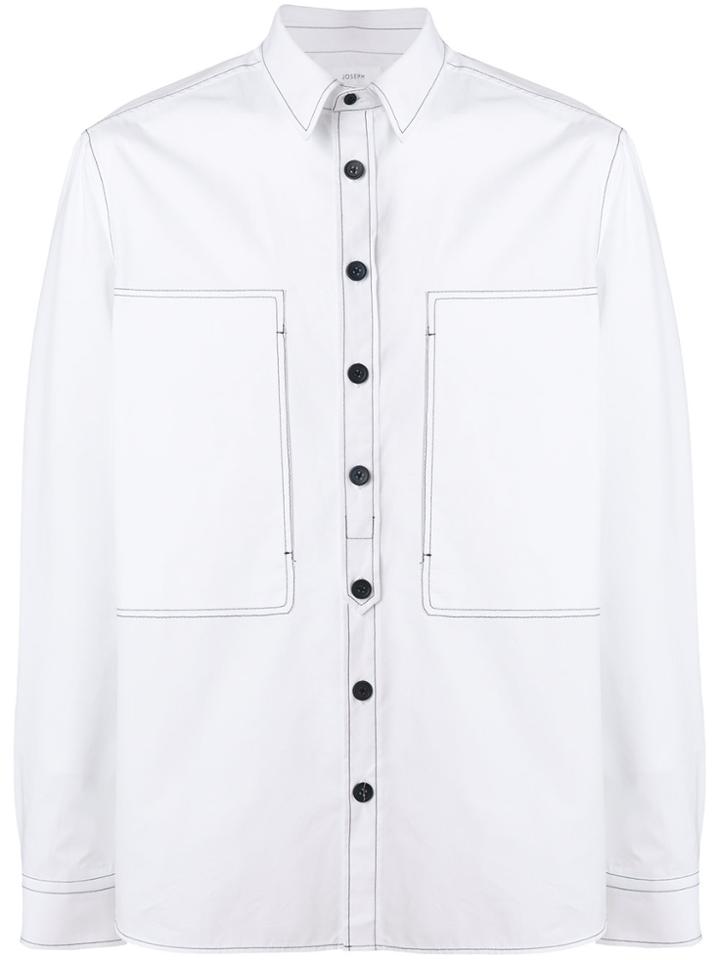 Joseph Contrast Detail Button Down Shirt - White
