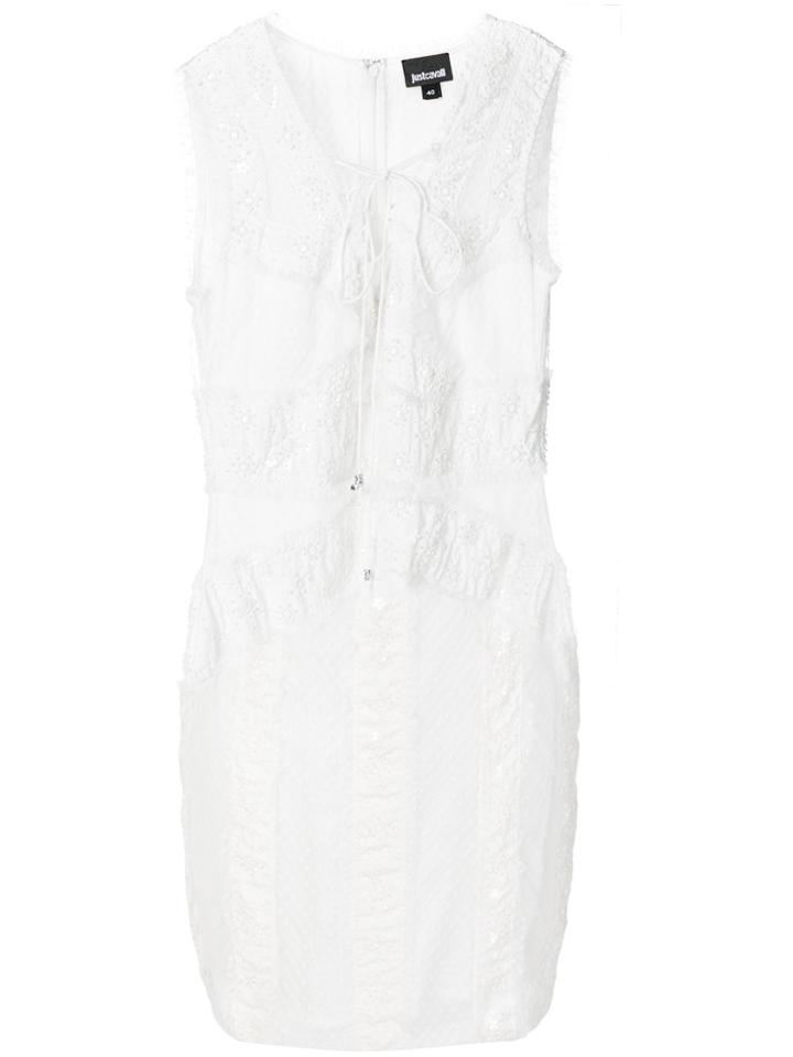 Just Cavalli Fitted Lace-up Dress - White