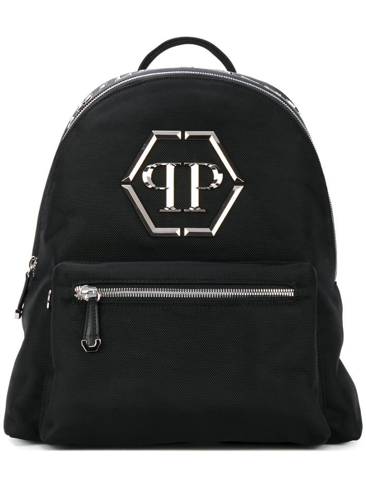 Philipp Plein Logo Plaque Backpack - Black