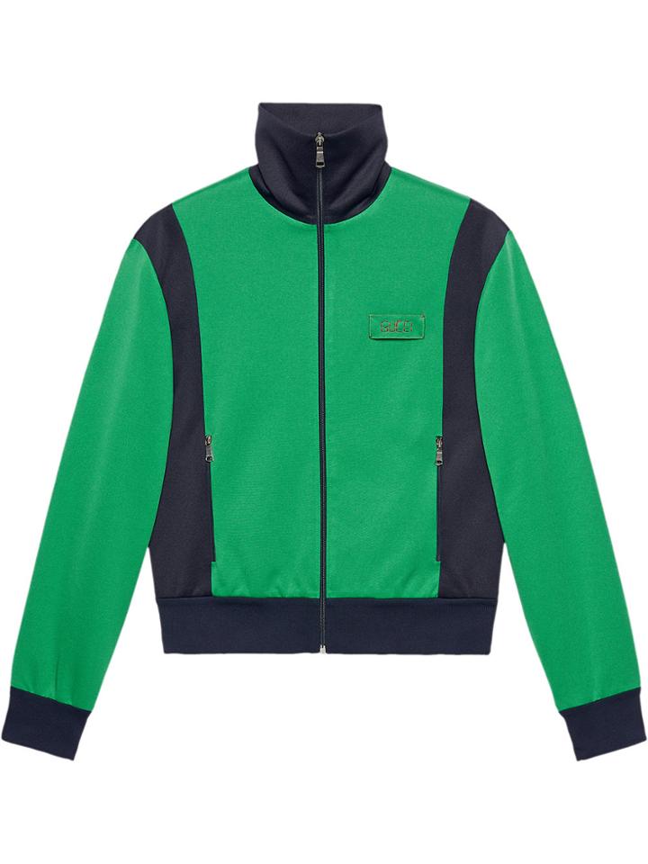 Gucci Tiger Patch Technical Jersey Jacket - Green