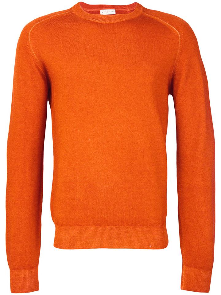 Etro - Round Neck Jumper - Men - Wool - Xl, Yellow/orange, Wool