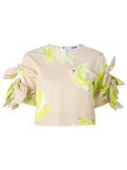 Msgm Banana Print Cropped Blouse - Nude & Neutrals