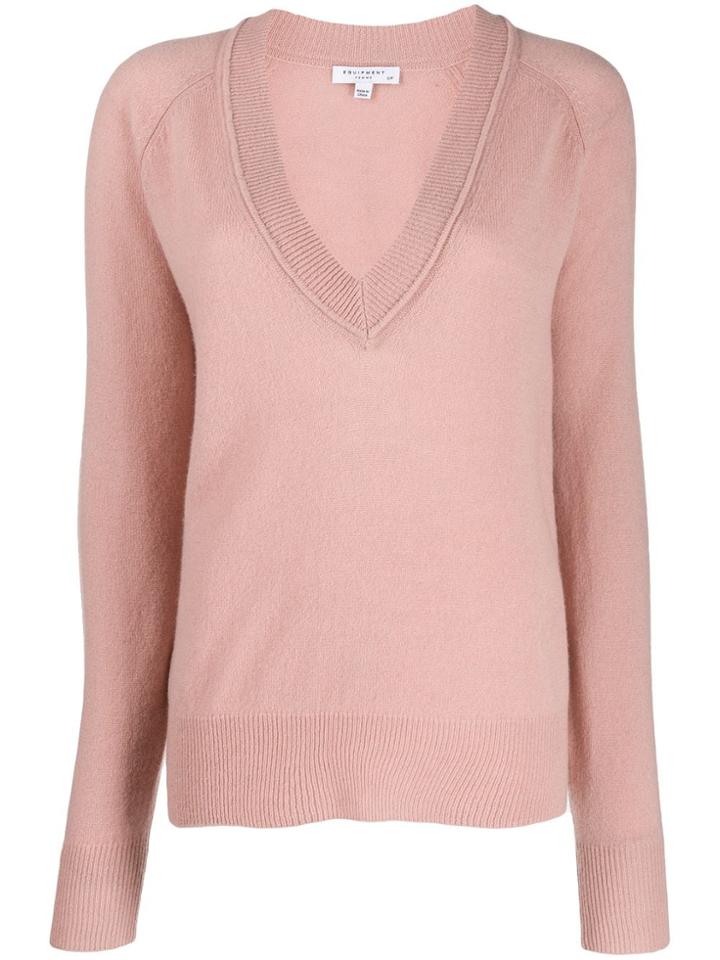 Equipment Long-sleeve Fitted Sweater - Pink