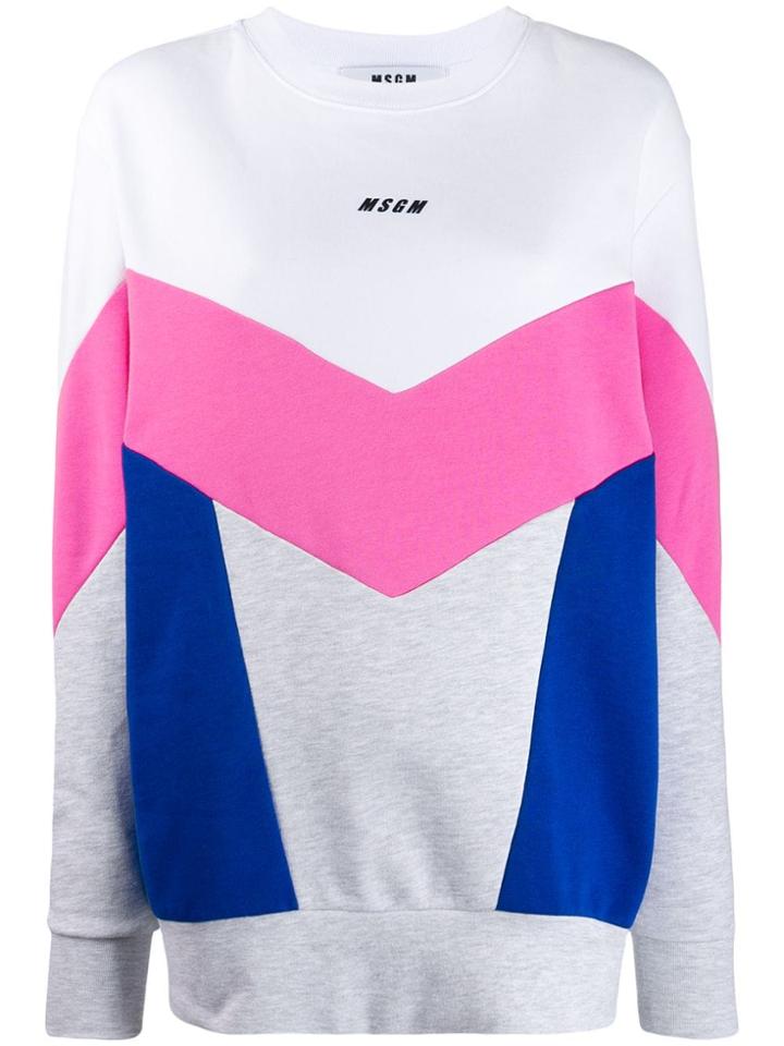 Msgm Logo Panelled Sweatshirt - Grey