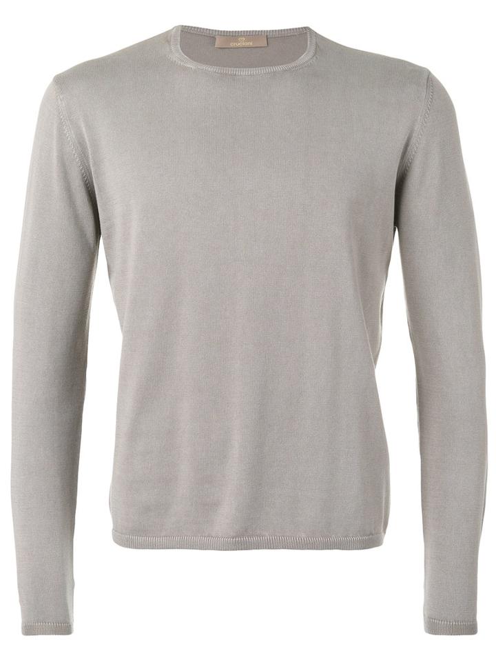 Cruciani - Knitted Sweater - Men - Cotton - 50, Grey, Cotton