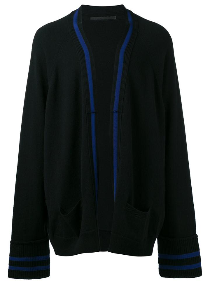 Haider Ackermann - Contrast Stripe Cardigan - Men - Cashmere/virgin Wool - S, Black, Cashmere/virgin Wool