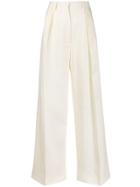 Jacquemus Pleated Details Palazzo Trousers - White